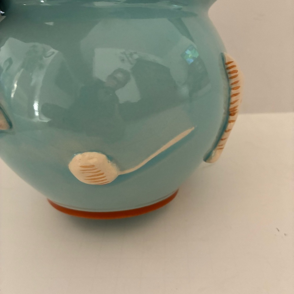 Carmel Ceramica Cat Cookie jar with “Meow” lid - Picture 5 of 16